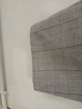 Pantalón de vestir gris cuadros hombre