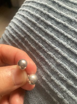 Pendientes bolas plata grandes