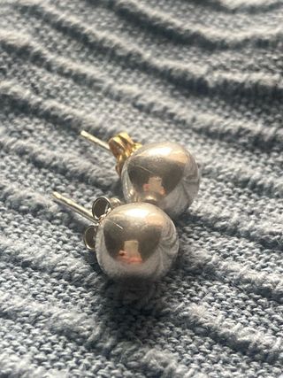 Pendientes bolas plata grandes