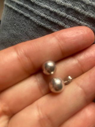 Pendientes bolas plata grandes