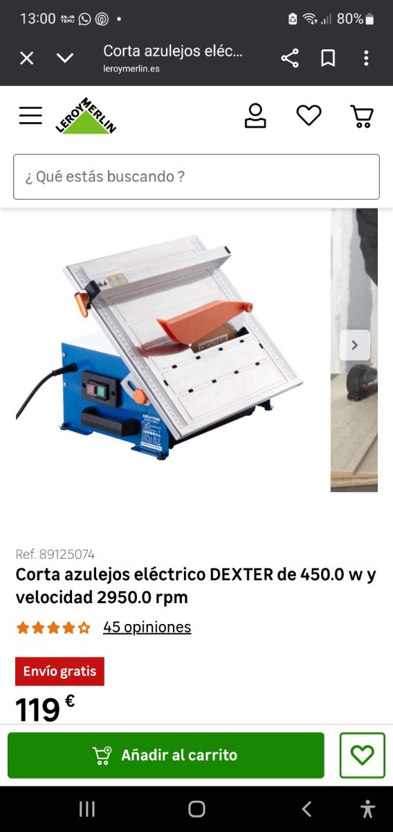 Cortadora Azulejos Dexter Power 450W