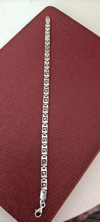 Pulsera Plata Vintage Diseño Griego