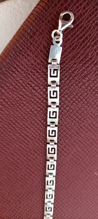 Pulsera Plata Vintage Diseño Griego