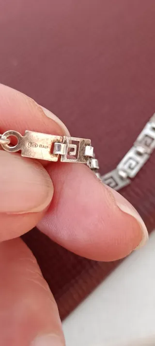 Pulsera Plata Vintage Diseño Griego