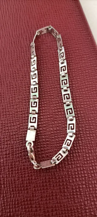 Pulsera Plata Vintage Diseño Griego