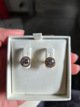 Pendientes Swarovski Angelic Dorado y Blanco