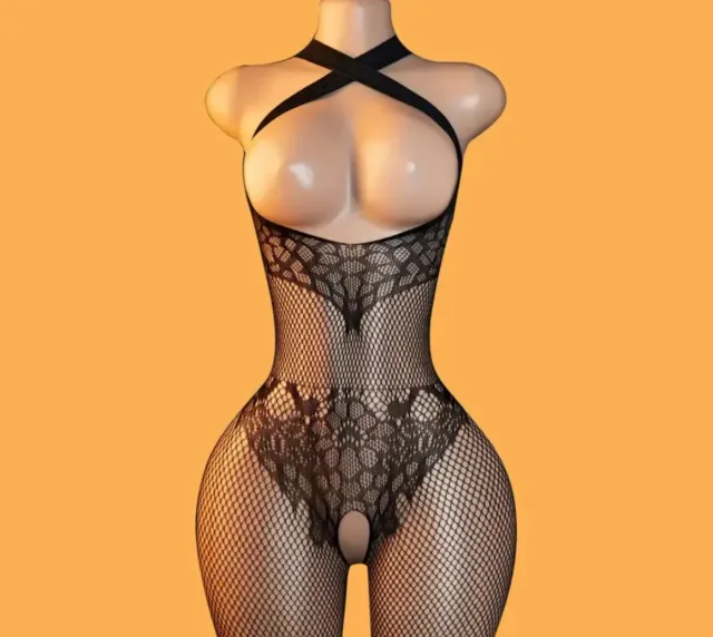 Vestido de rede com renda