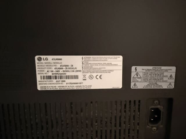 TV LCD LG 47" 47LH5000 Panorámico