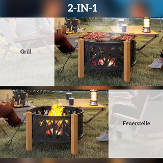 Braciere 2 in 1, diametro 75 x 58 cm, con parascin