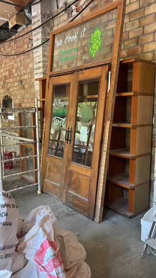 5 Puertas Madera con Cristales