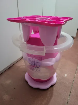 Bañera bebé Tummy Tub anticólicos con base rosa