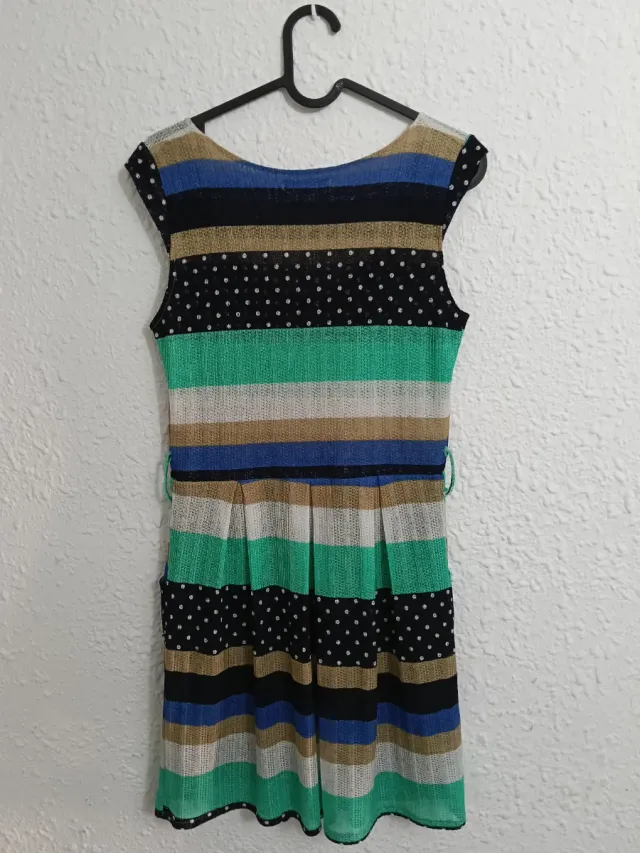 Vestido Laura Jimenez Beige y Azul