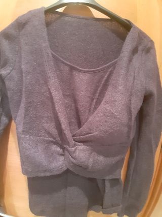 Jersey morado fino lana nudo S