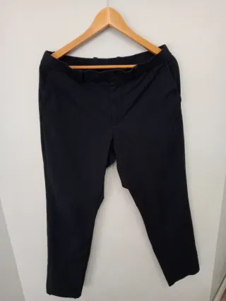 Pantalón vestir Mango azul marino recto