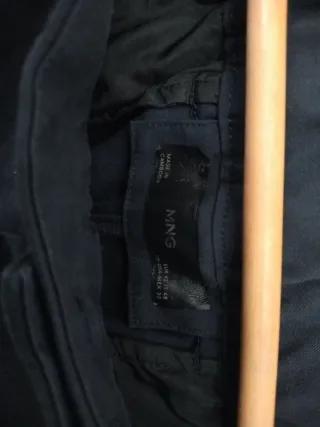 Pantalón vestir Mango azul marino recto