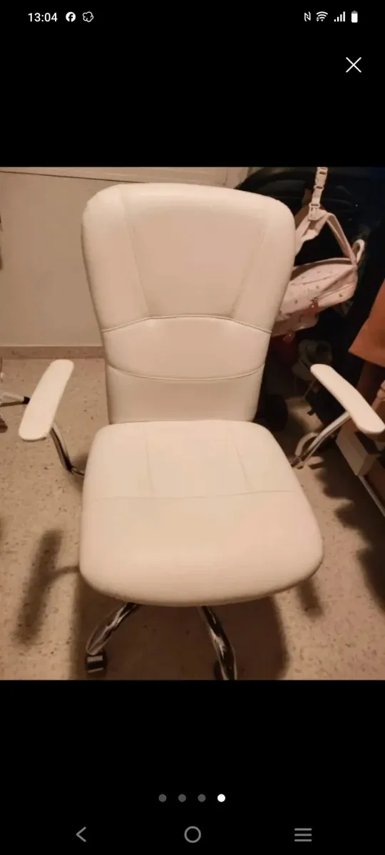 Silla de escritorio piel sintética blanca
