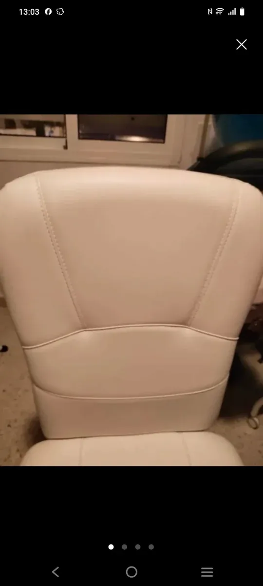 Silla de escritorio piel sintética blanca