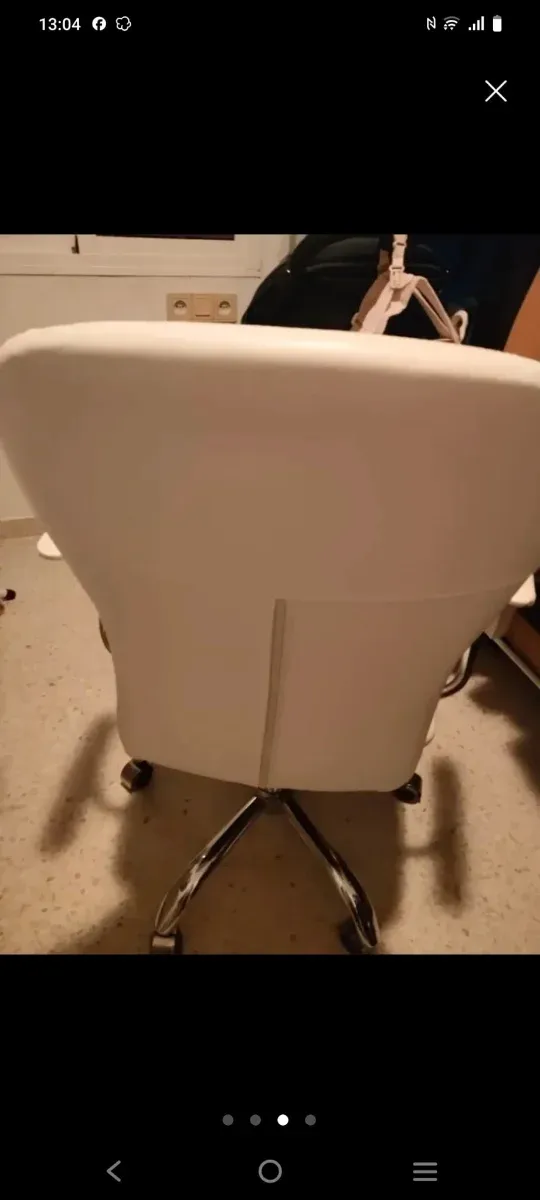 Silla de escritorio piel sintética blanca