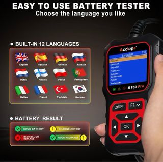 COMPROBADOR DE BATERÍAS BT60 PRO