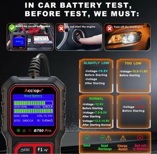 COMPROBADOR DE BATERÍAS BT60 PRO