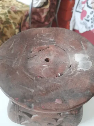 Candelabro madera tallada a mano