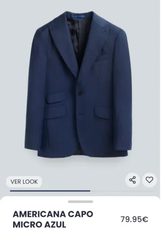 Americana talla 46 azul capo micro Alvaro moreno