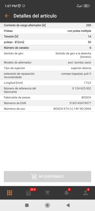 Alternador Mercedes EAA-221220