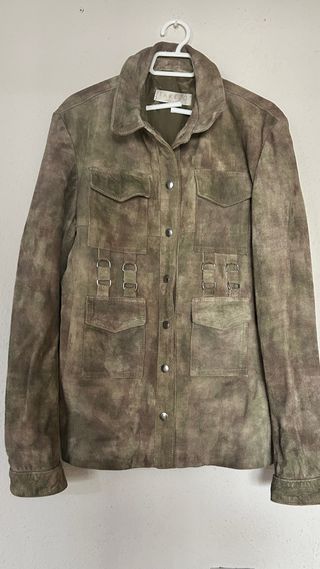 Chaqueta TAKEZO Piel Marrón/Verde