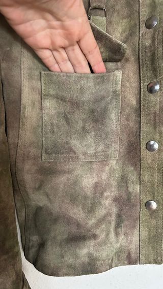 Chaqueta TAKEZO Piel Marrón/Verde