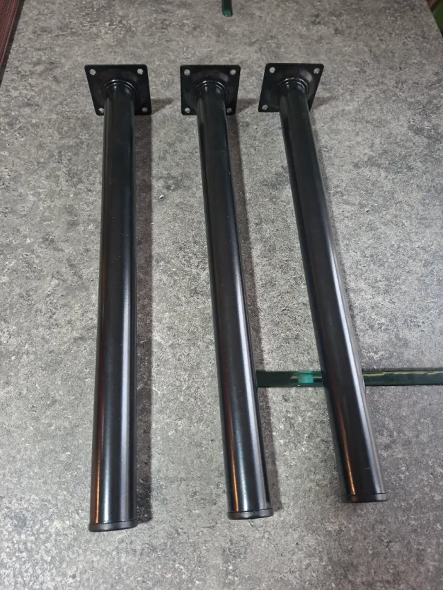 3 Piedi da tavolo in metallo nero 40 cm