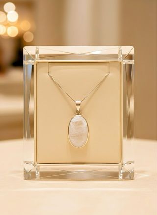 Collar Piedra Luna Plata 925 | Diseño Ovalado