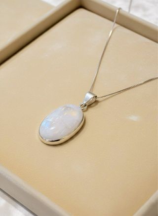 Collar Piedra Luna Plata 925 | Diseño Ovalado