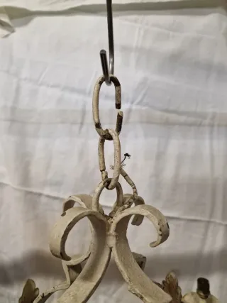 Lampadario Ferro Francia Inizio XX