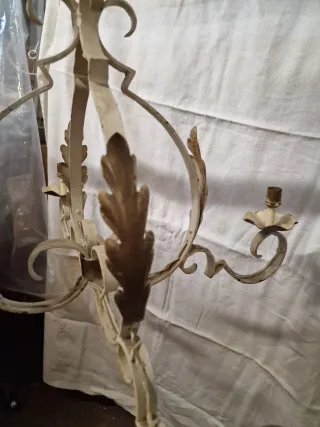 Lampadario Ferro Francia Inizio XX