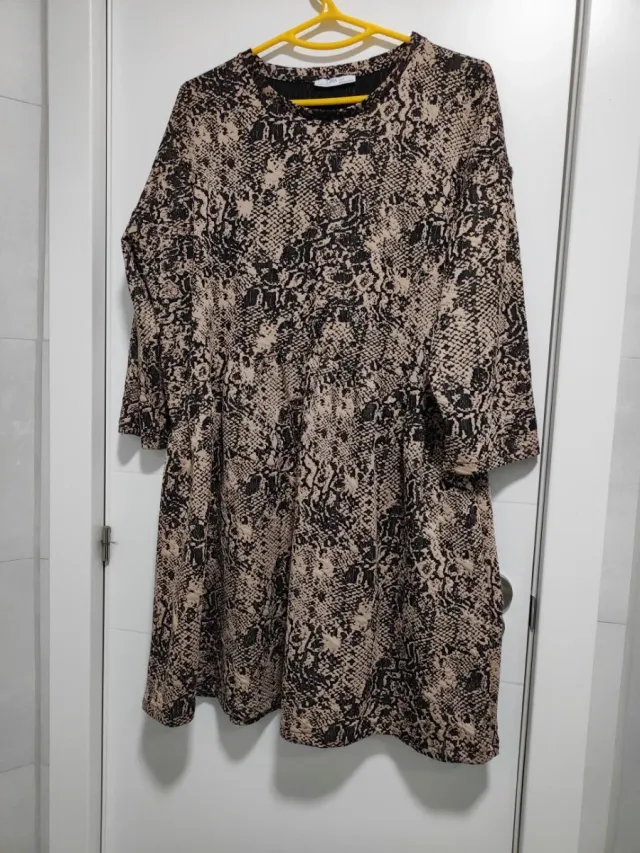 Vestido Zara Talla XL Estampado Animal Print