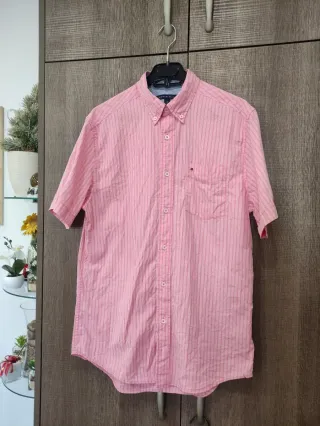 Camicia Tommy Hilfiger a righe rosa