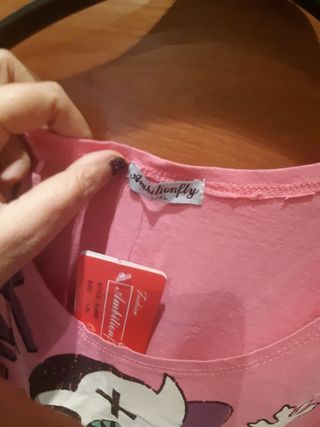Camiseta tirantes vampiro rosa talla S