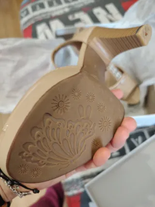 Sandalias de tacón Graceland beige mujer