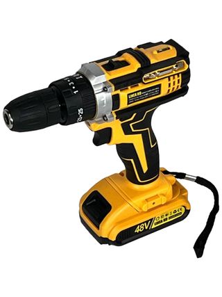 Taladro Inalámbrico Amarillo con Baterías y Maletí