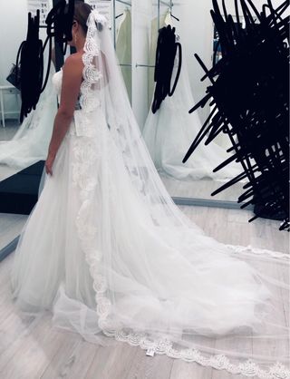 Velo de Novia Borde Encaje Festoneado