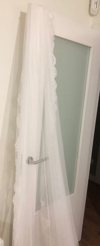 Velo de Novia Borde Encaje Festoneado