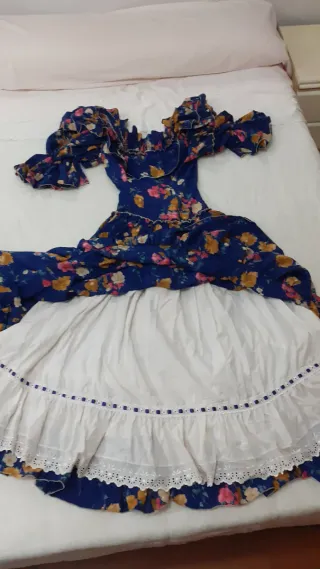 Vestido Rociero/Romero Azul Flores