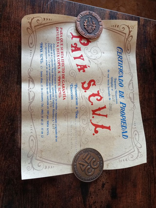 Paya remero ojalata 314 con caja y certificado