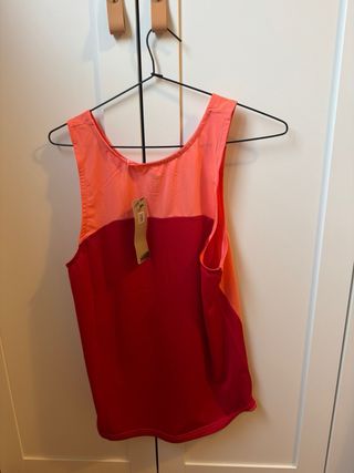 Camiseta tirantes running Joma naranja/rojo