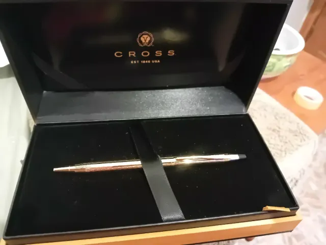 Penna Cross placcata in oro 23k