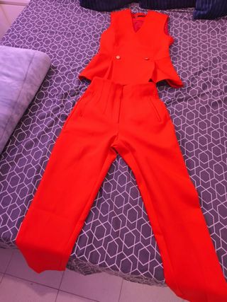Conjunto Chaqueta y Pantalón Zara Rojo