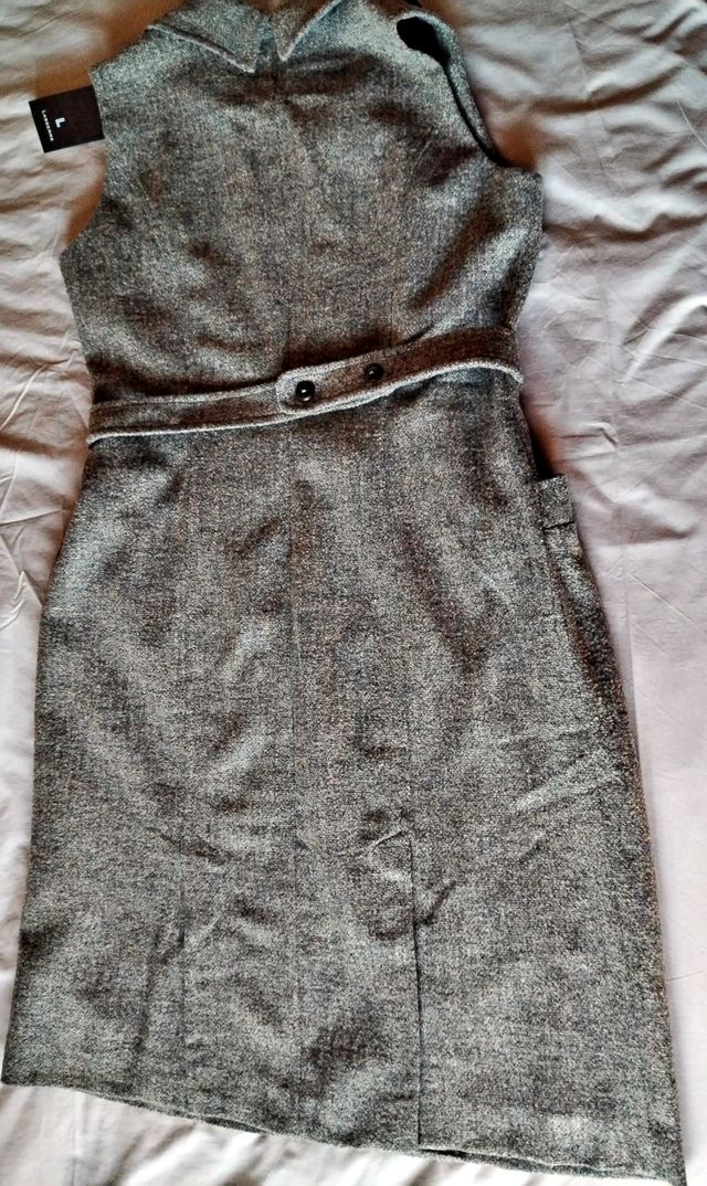 Vestido Lasserre gris sin mangas