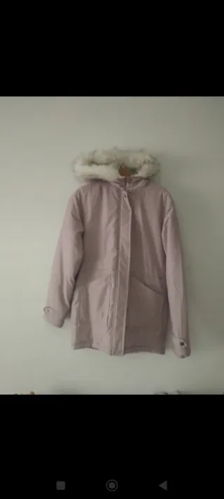 Parka rosa talla XS  -S con capucha