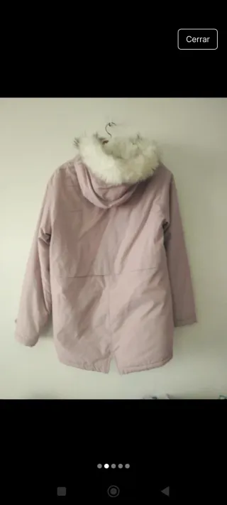 Parka rosa talla XS  -S con capucha