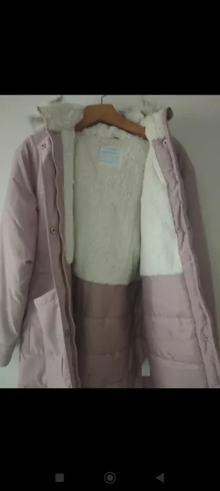 Parka rosa talla XS  -S con capucha